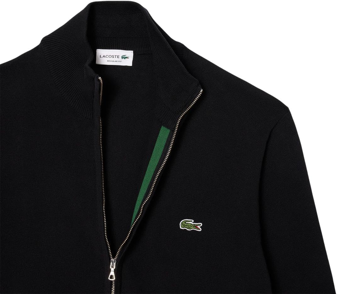 Lacoste Mens Zipped High Neck Cotton Sweater - Image 5