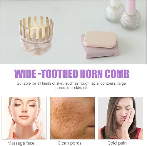 Miniatura 6 de Healifty Cepillo Gua Tool Peine Niñas Masajeador de cuero cabelludo Sha Guasha Cuerno portátil Cuerno de Cuerno de Cuerno de Mano Mujer Pulpo