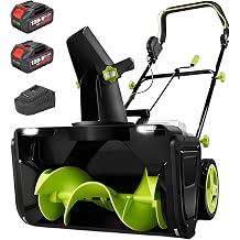 BANGBANGJI Snow Blower Cordless, 40V Snowblower Battery Powered 3500 W Brushless Motor, 20" Path, 25ft Max Throw, LED Lights for Driveway and Entryway