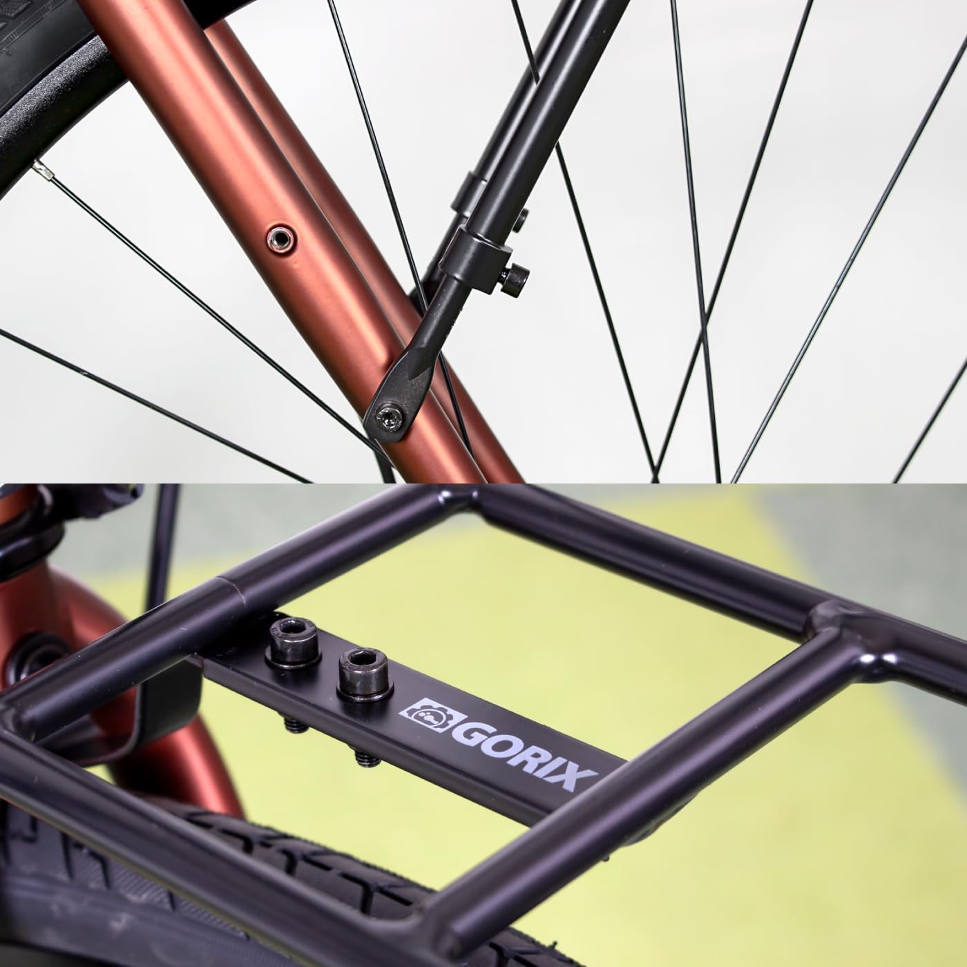 GORIX Portapacchi anteriore per bici MTB per bicicletta da strada (GX-RACK)