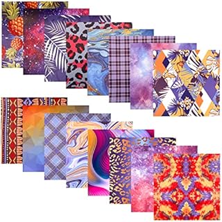TOAOB 16 Sheets Infusible Transfer Ink Sheets Preprinted Dyed Sublimation Paper 8'' x11.7'' Iron on Heat Transfer Paper for DIY T-Shirts Hat Bag Mug Craft Supplies