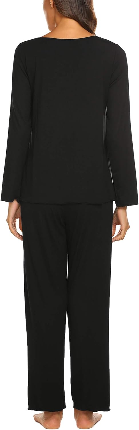 Ekouaer Womens Pajama Sets 2 Piece Lounge Set Fall Winter Pajamas Long Sleeve Pjs Top and Pants Soft Pj Sets Loose Sleepwear - Image 2