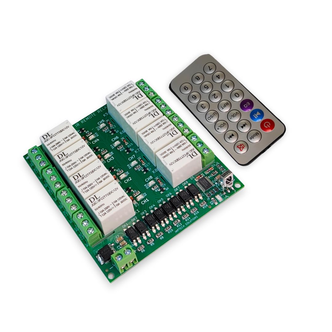DC 12V 8 Channel Relay Module Infrared IR Remote Switch Control, with opto Isolation(IR8CHA 12V)-picture-26