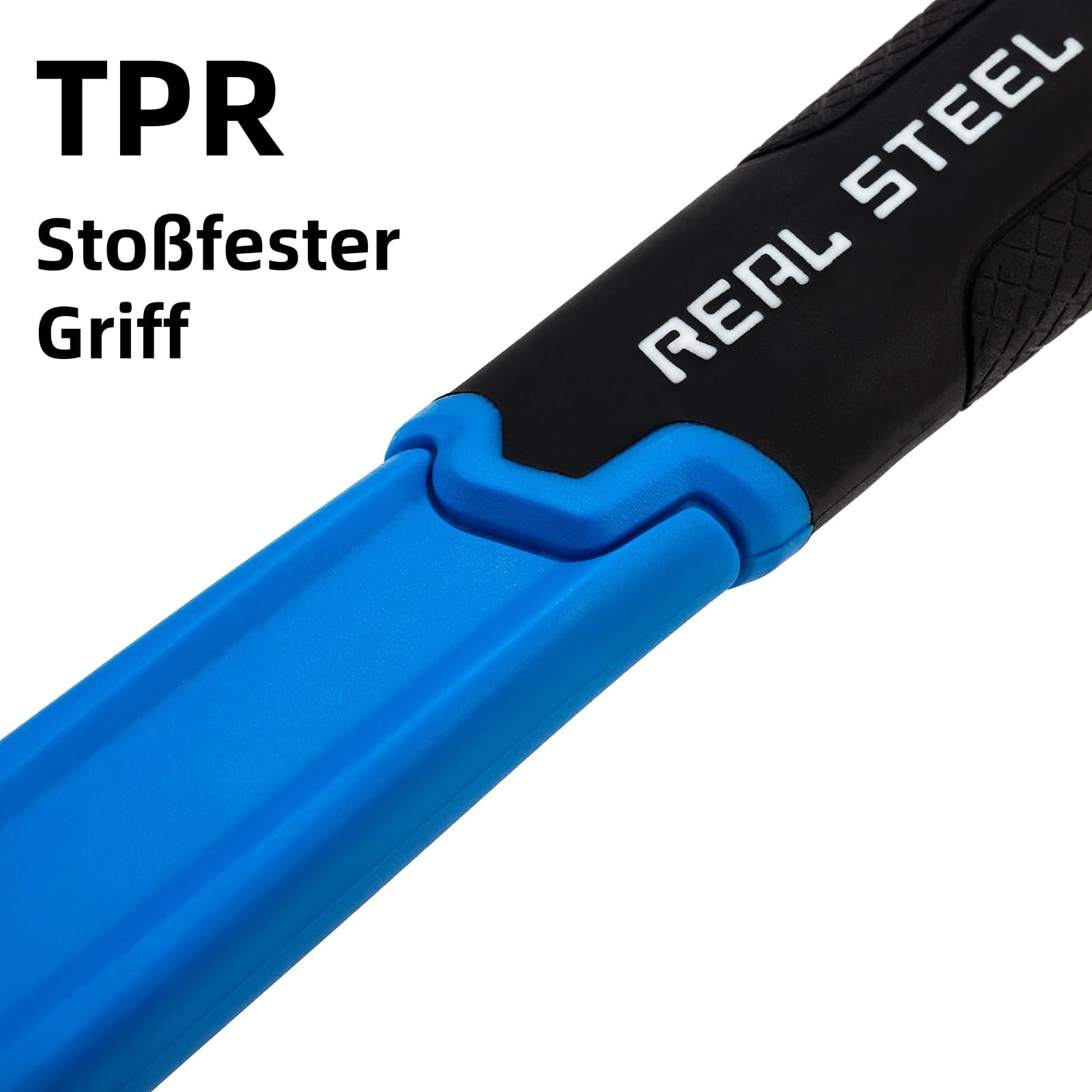 REAL STEEL Martello da fabbro, manico in fibra di vetro con manico in TPR, attrezzo professionale (300 g)