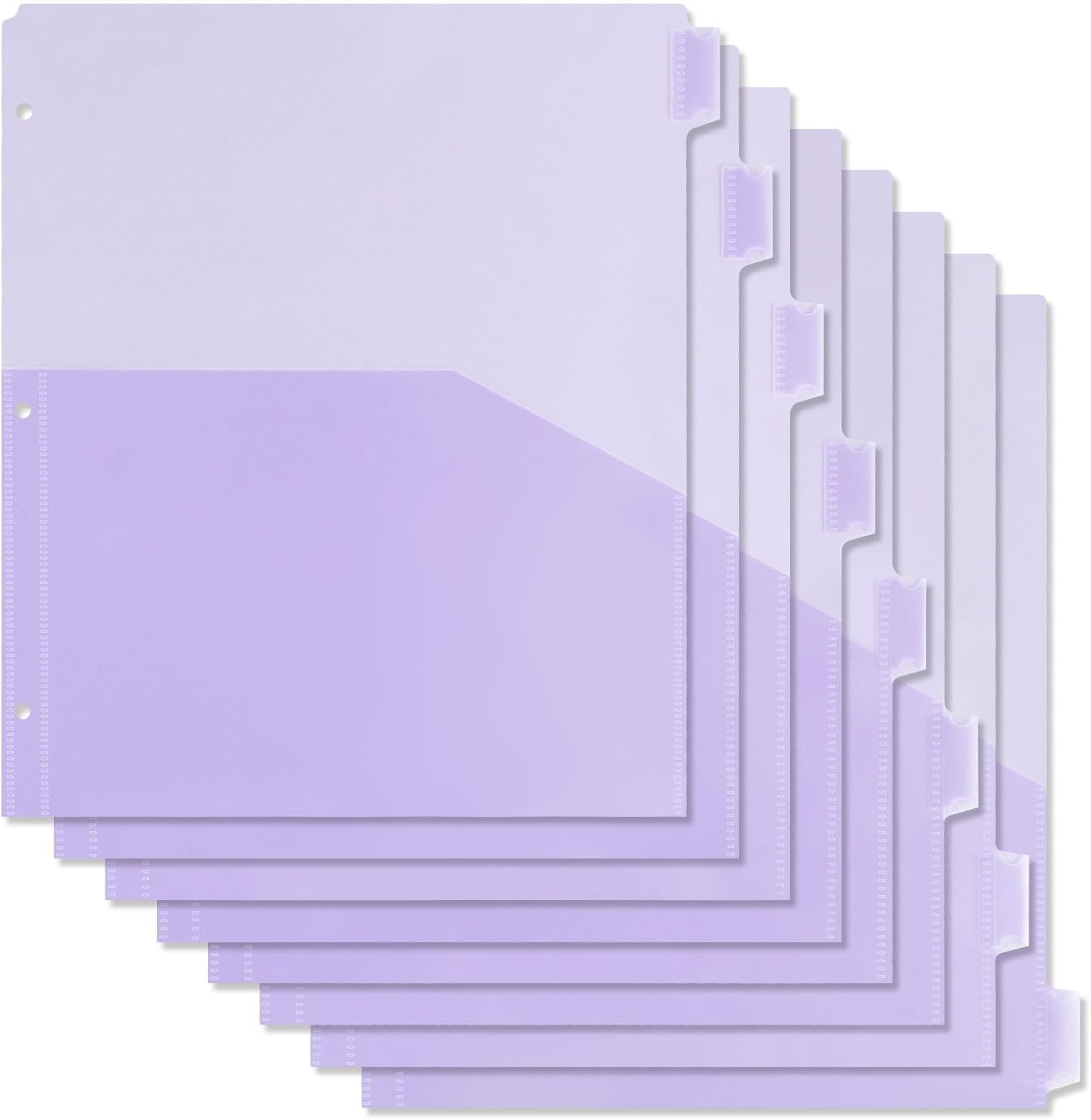 – Joyzzz Binder Dividers, Multi 8 Tab Plastic Sheets with Pockets, 11.5 x 9.8 Inches A4 Page Protectors, Heavy Duty Resistant Folder Inserts for 3 Ring Binders, School Office Supplies, 1 Pack