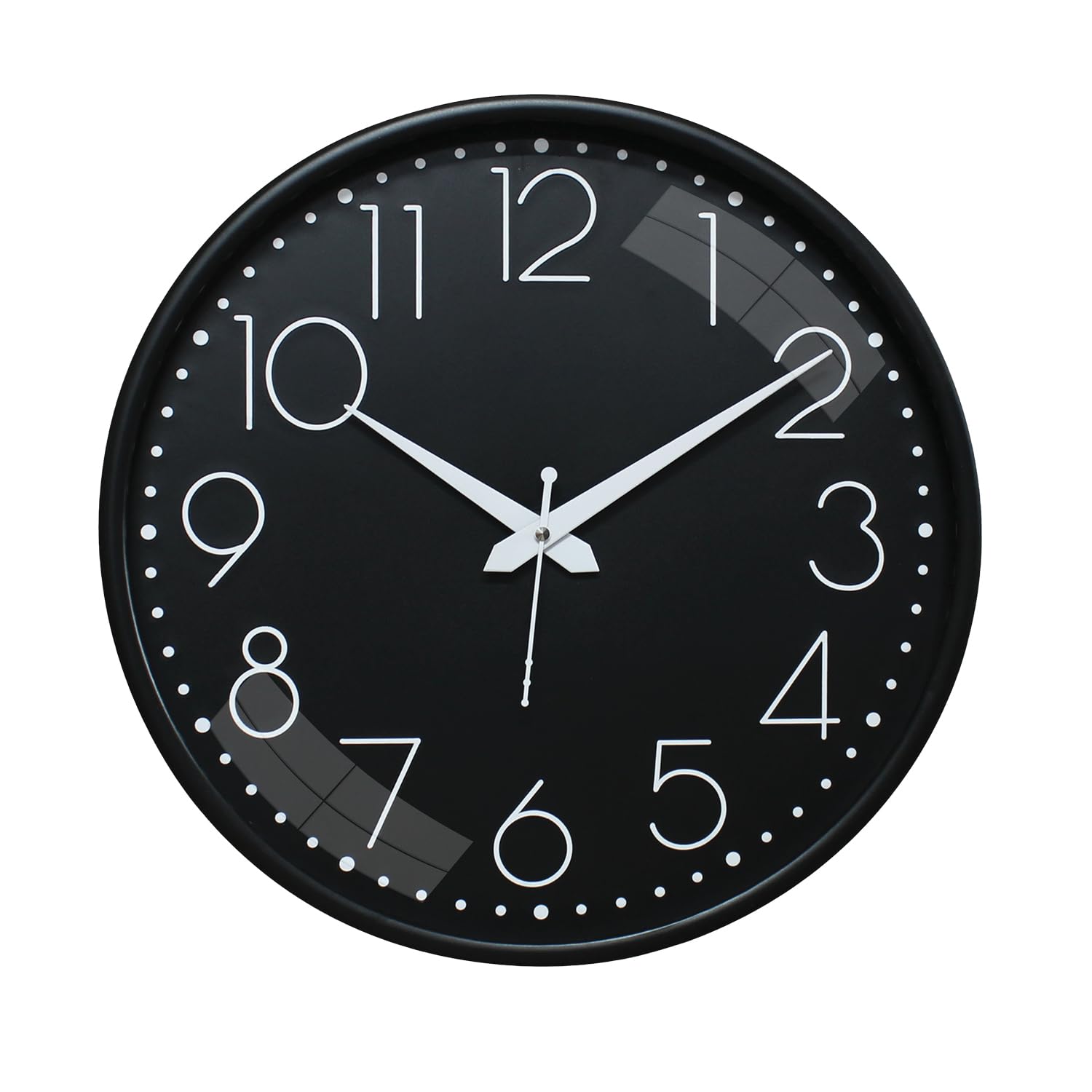 Amazon Brand - Solimo Embossed Metallic Analog Wall Clock, Silent Sweep, Numeric Time Indicator (12 Inches, Black and White) (B0BYP3ZKWJ) Amazon Price History, Amazon Price Tracker