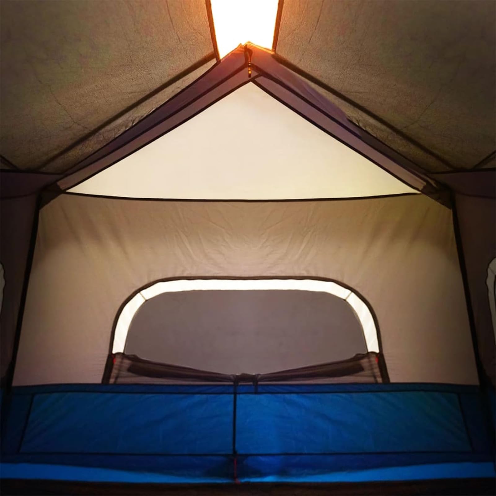 IKAYAA Tienda de Campaña de para 4-6 Personas, Tienda de Camping con LED, Impermeable, Tienda de Campaña Familiar, Fácil de Instalar, para Camping, Viajes, Azul, 344 x 282 x 212 cm