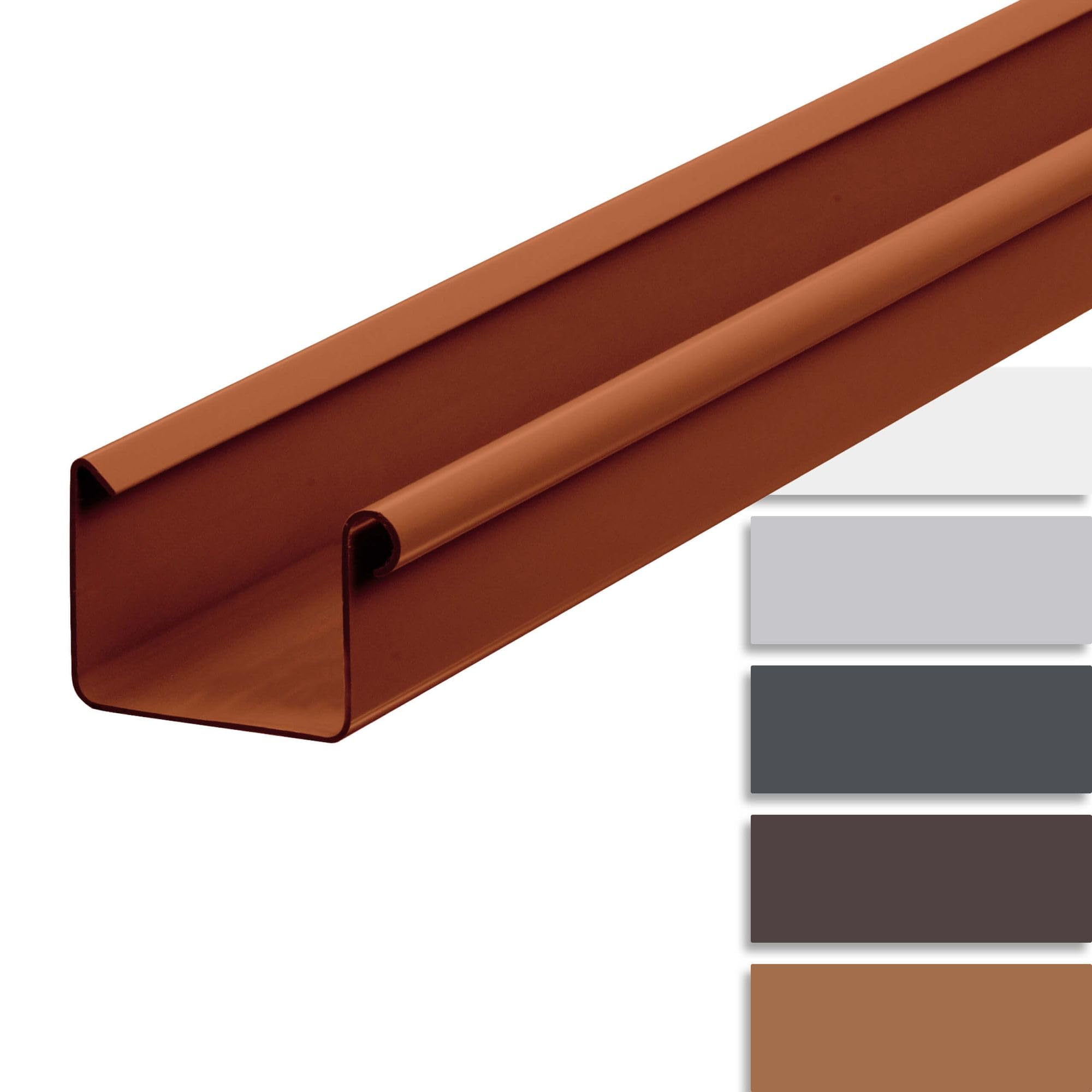 INEFA Gutter Plastic Box Gutter 200 cm 83mm Brown Gutter Accessories, rain gutters PVC, Easy Installation, Made in Germany