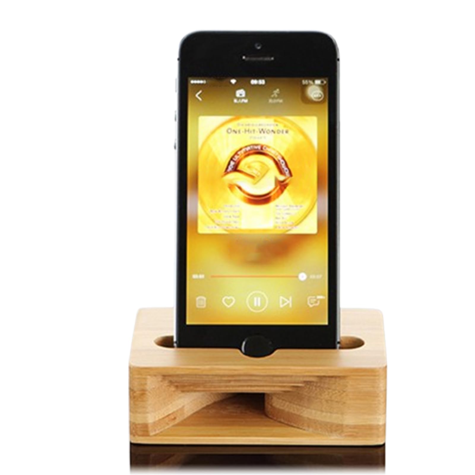 Ztaovn Wood Phone Speaker Amplifier, Sound Amplifier Stand Holder, Natural Loudspeaker Mini Megaphone Cell Phone Stand Wooden Phone Dock Car Cell Desk Phone Riser Tablet Stand for Smartphone Pad