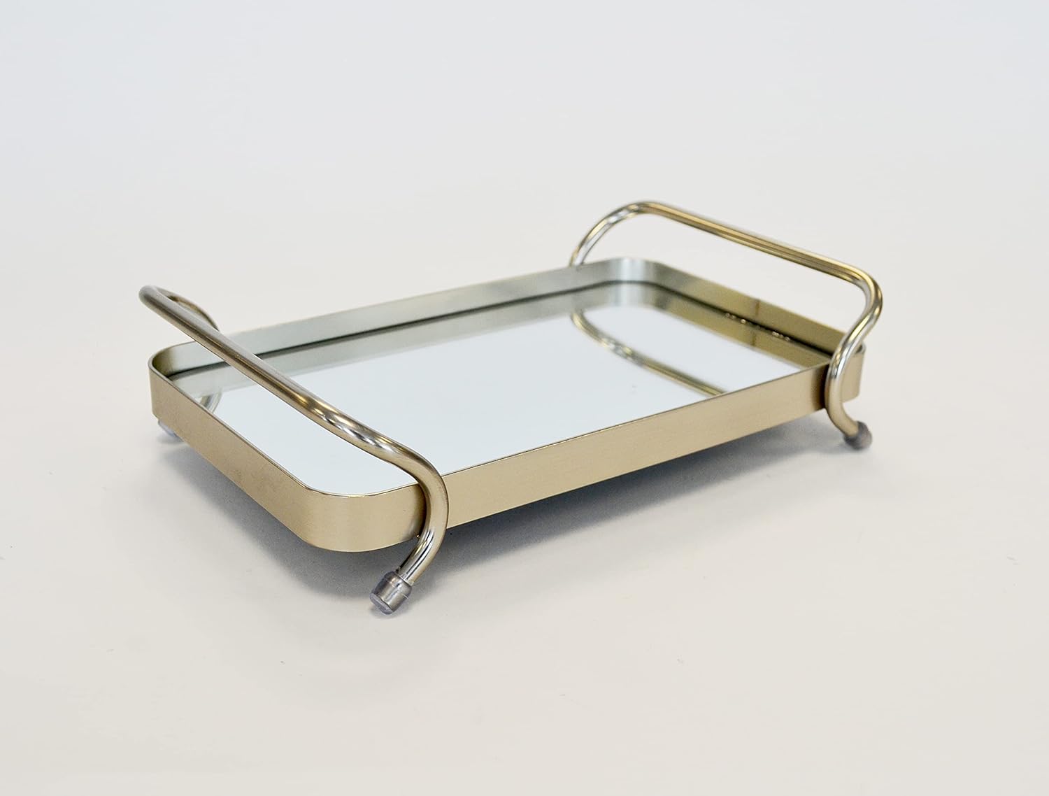 AQ Organizational Mirrored Home Storage Tray with Handles for Vanity, Dresser, Bathroom, Entryway, or Kitchen Counter, Beauty Products, Makeup, Perfume, Toiletries, Nail Polish, Jewelry, Guest