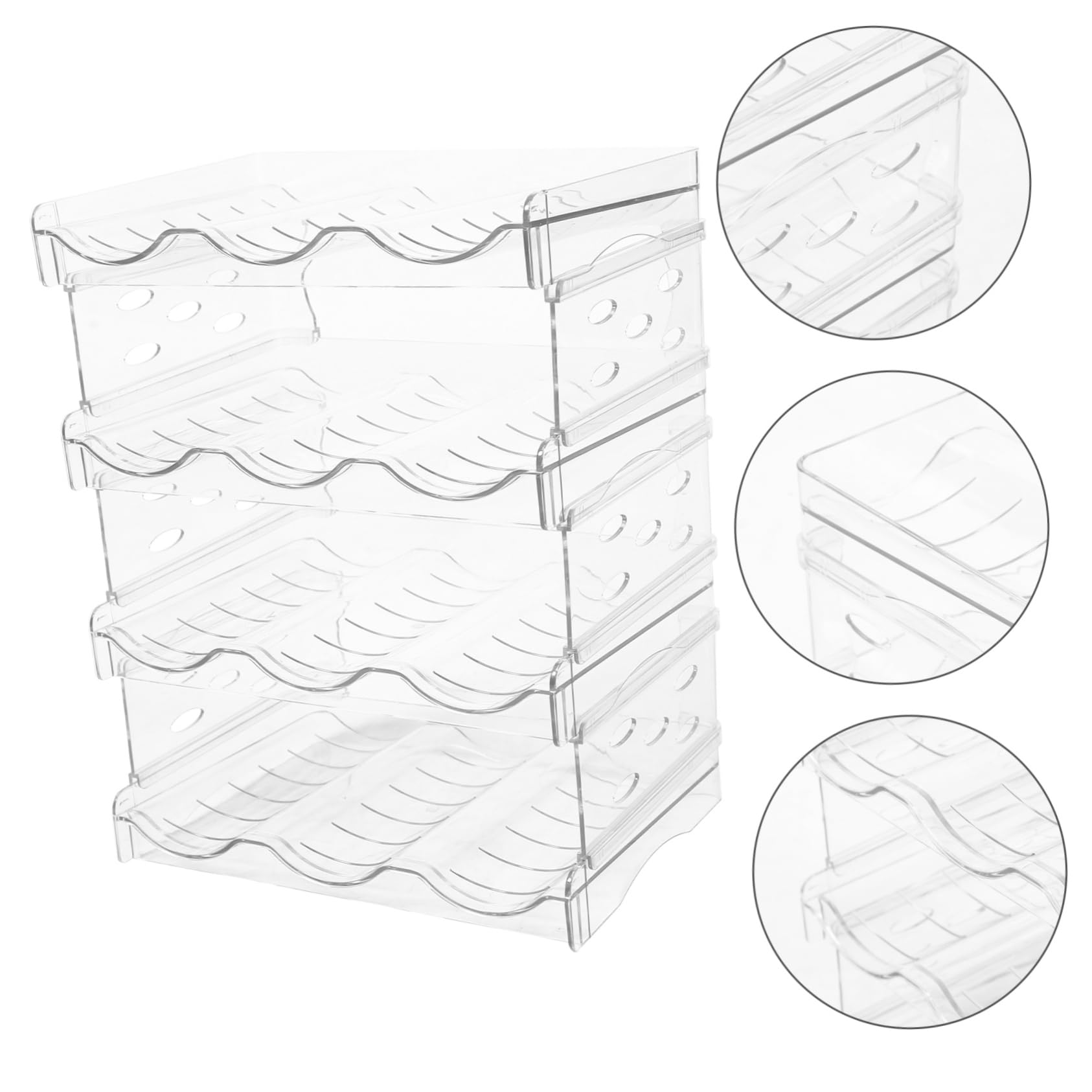 OKUMEYR Stackable Water Bottle Holder Detachable Multi Organizer for Kitchen Countertop Pantry and Refrigerator Practical Storage Rack for Water Bottles and Containers