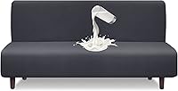 Granbest Waterproof Futon Cover - High Stretch Jacquard Slipcover for Armless Sofa Bed, Pet & Kid Proof, Gray (68-85" Wide)