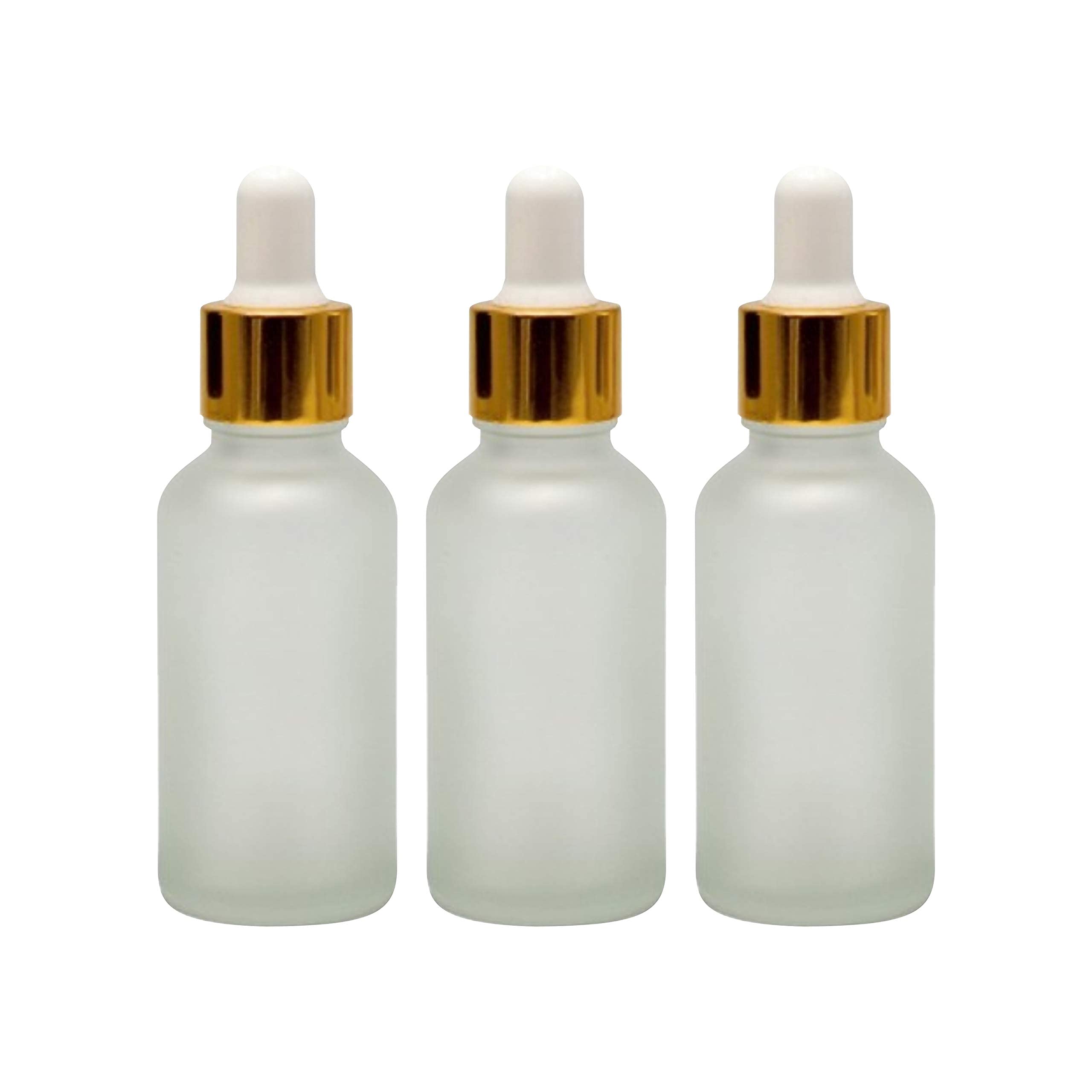 Marks Clear Zenvista Multipurpose Empty Glass Bottle with Gold Plating Dropper For Essential Oils, Fragrances, Perfumes, Serum Bottles (30 ml) - Pack of 3
