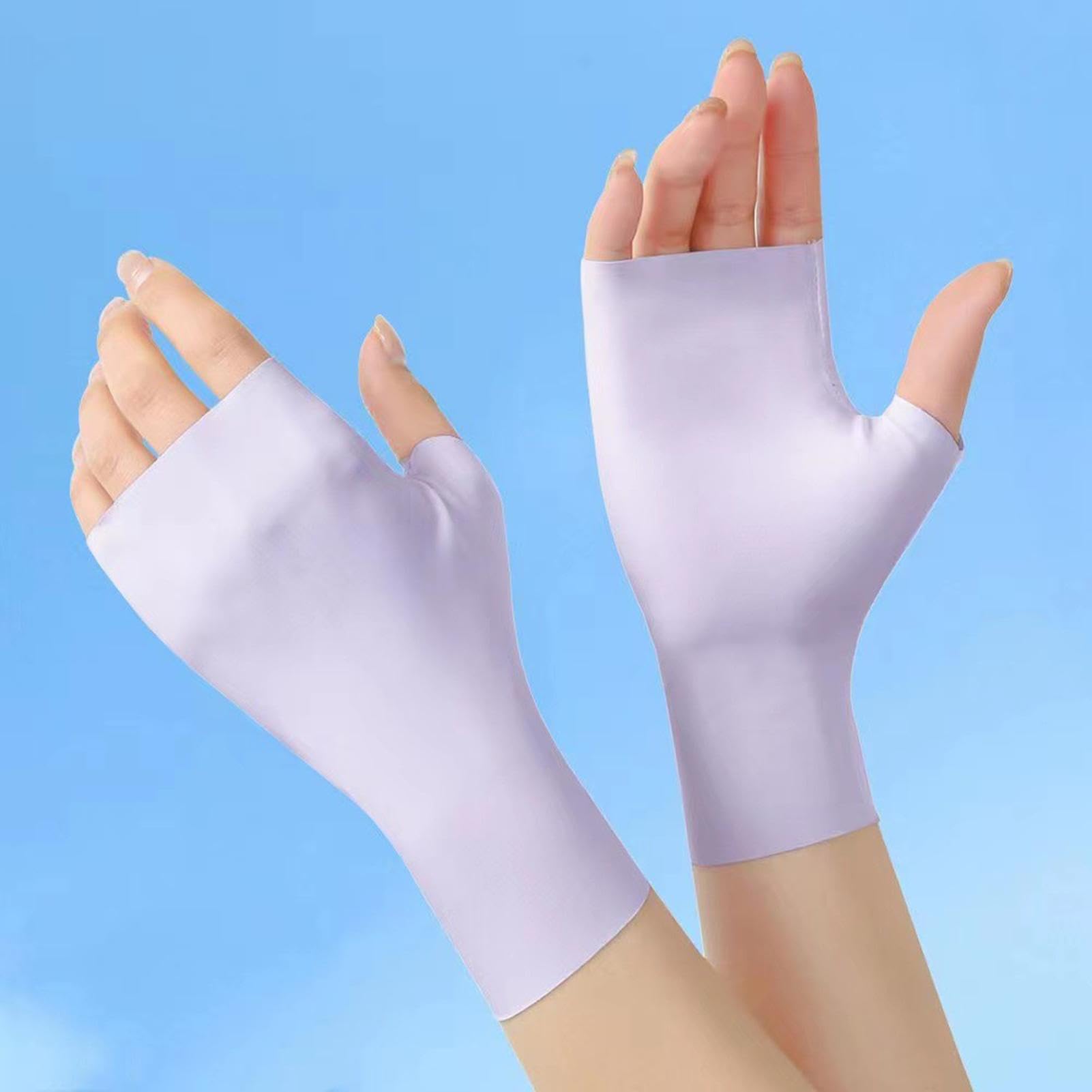 Genérico Guantes sin dedos con protector solar | Guantes de ciclismo de verano |Mitones de protección solar UV, medio dedo para mujeres y hombres, transpirables