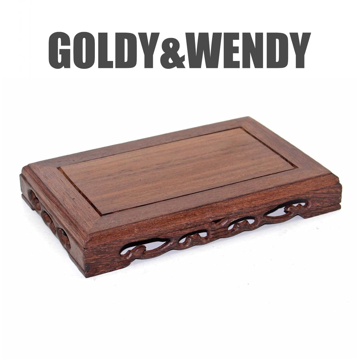 Amazon.com: Wooden Rectangular Carved Display Stand Solid Wood