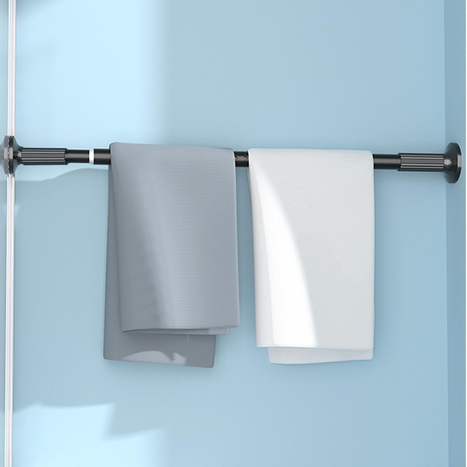 Robuste Gardinenstange ohne Bohren, verstellbar, 32 mm Durchmesser, extra lang, 92127 cm, perfekt für Badezimmer, Schlafzimmer, Wohnzimmer, Mieterfreundlich, Braun