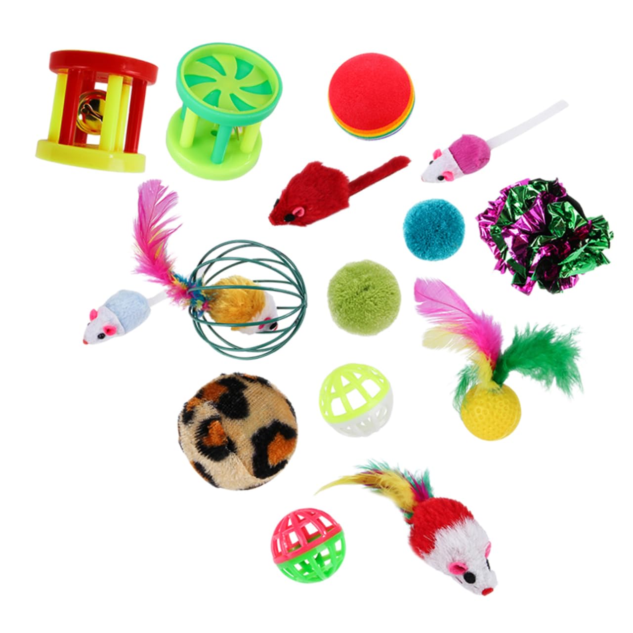 Beavorty 96stücke Teiliges Katzenspielzeug Federn Und Interaktive Spielzeuge Für Kätzchen Und Spielspaß Zufällige Farben