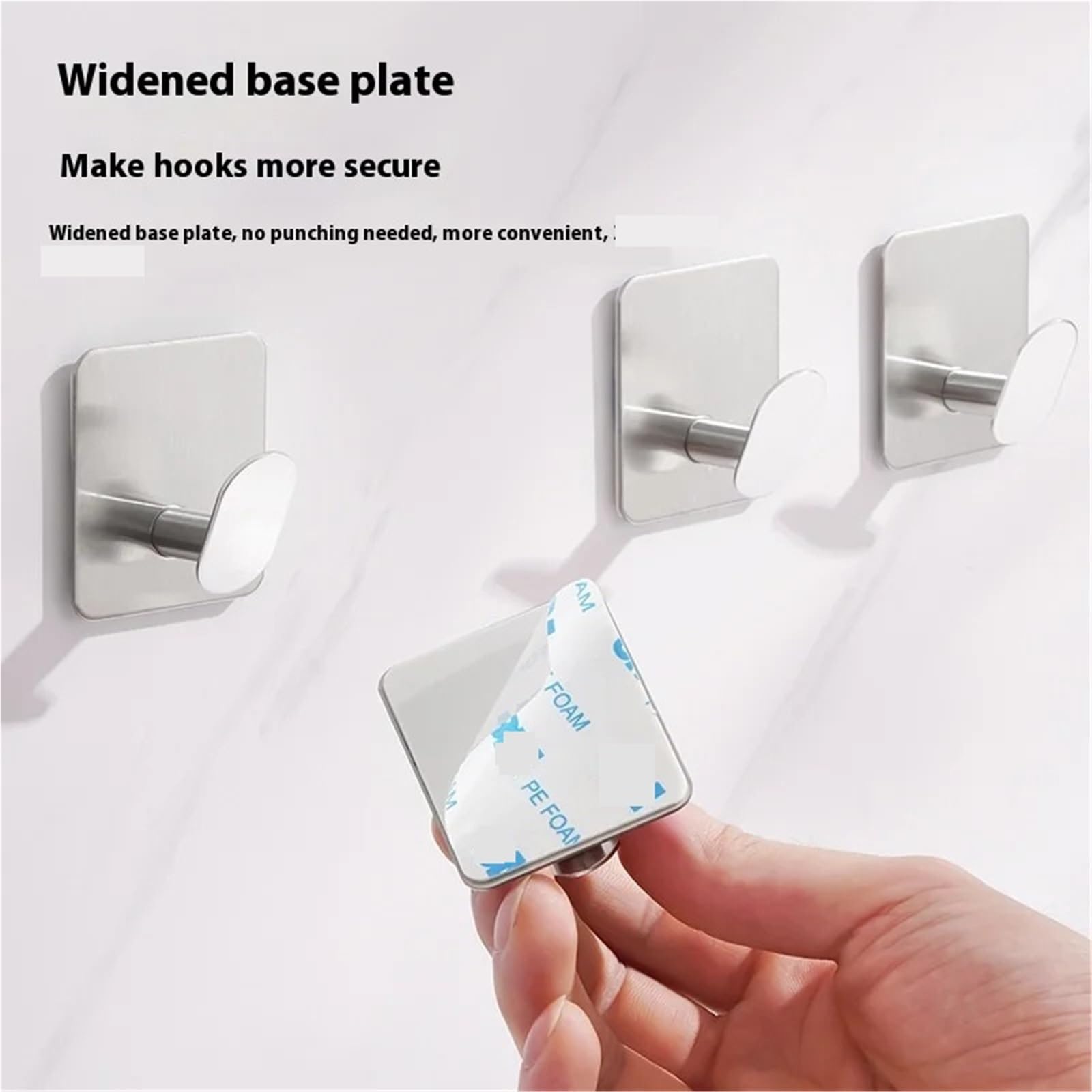 ganci adesivi Ganci for accappatoio da bagno in acciaio inossidabile, ganci adesivi parete, porta asciugamani, accessori cucina, appendiabiti multiuso(Black-8pcs)