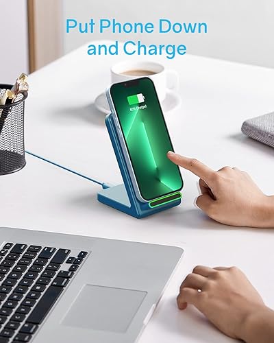Miniatura 4 de Cargador inalámbrico, soporte de carga inalámbrica rápida de 15 W [adaptador incluido], compatible con iPhone 15 14 13 12 11 Pro Max XS XR X 8