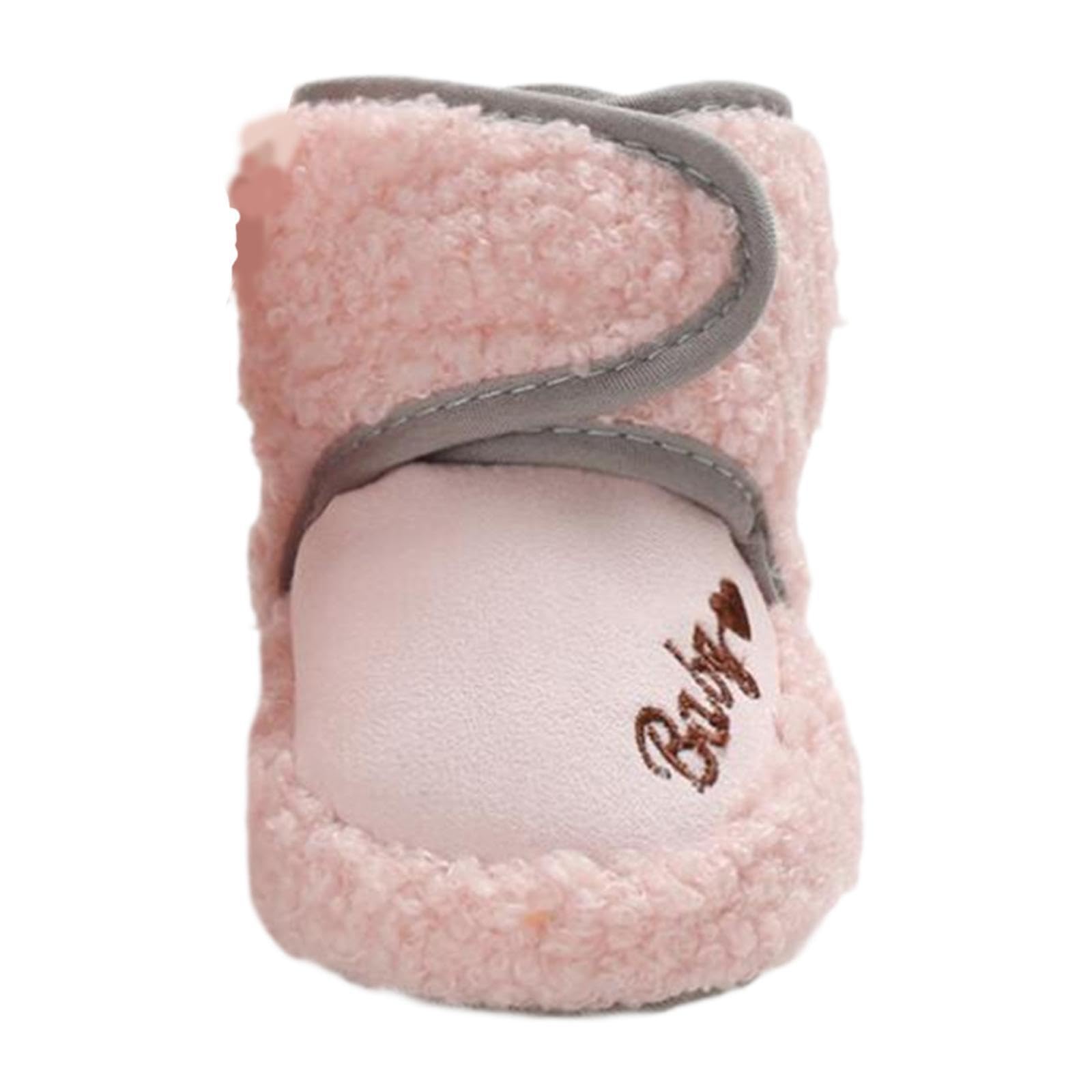 Newborn Baby Booties Warm Soft Sole Winter House Slipper for Baby Boys Girls Pink 12cm-image-21