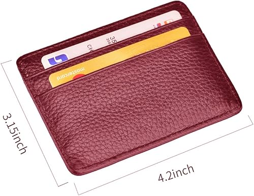 Miniatura 3 de EASTNIGHTS Tarjetero delgado de cuero minimalista con ventana de identificación