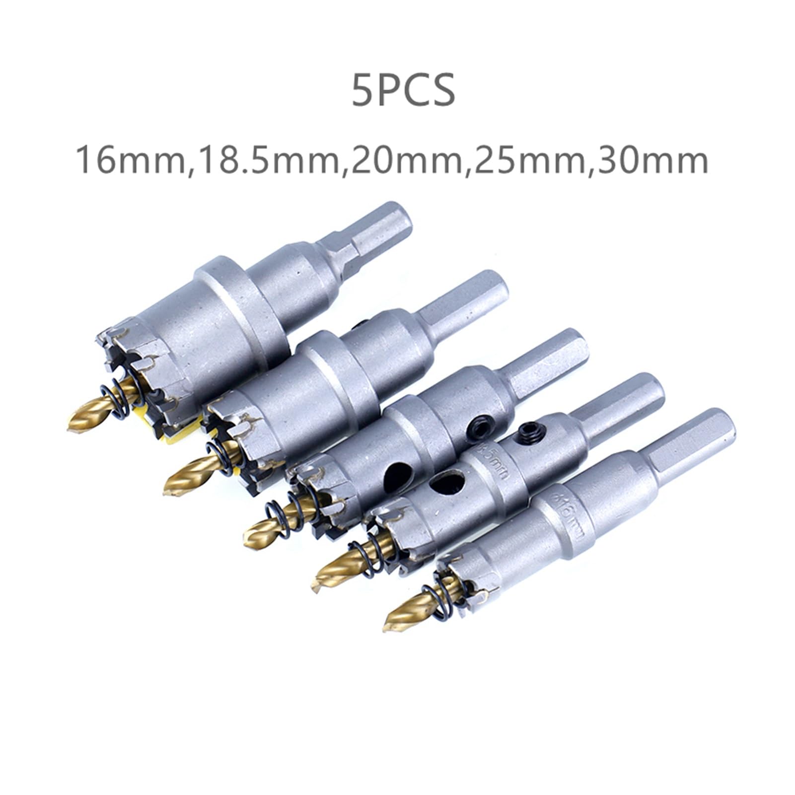 5 PZ 16/18.5/20/25/30 MM TCT Punte Da Trapano In Acciaio Al Tungsteno Foro In Lega Dura Sega Strumenti for La Lavorazione Dei Metalli for Angolo Di Ferro In Inox