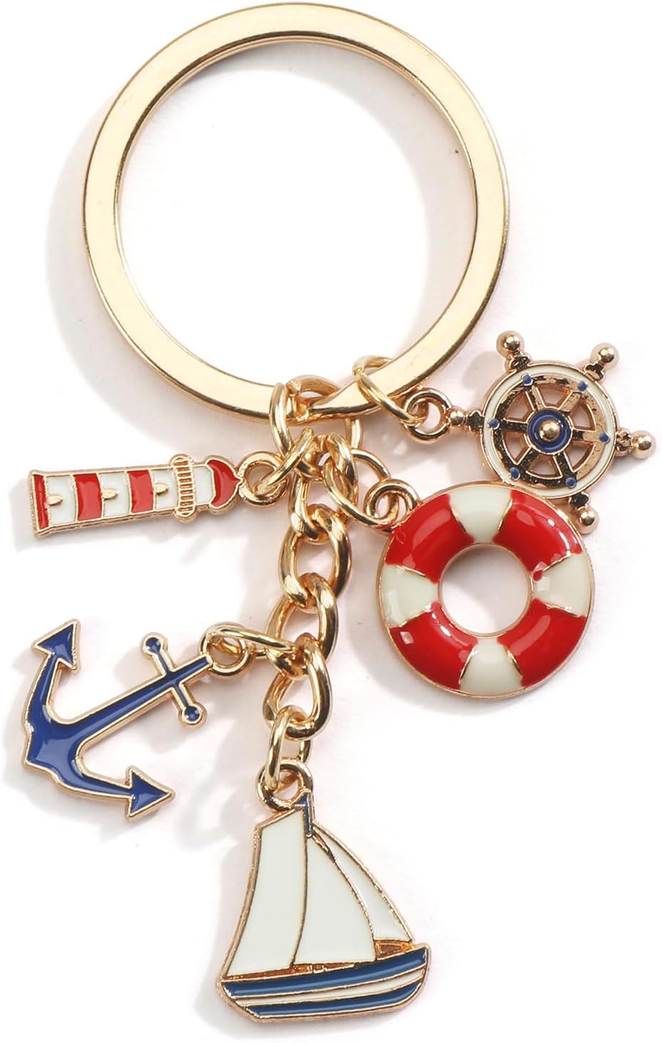 Nautical Keychain Set, Inspirational Gifts for Women, Friendship and Girlfriend Gift Ideas, Cute Travel Accessories, Teacher and Retirement Presents, Unique Birthday Gifts