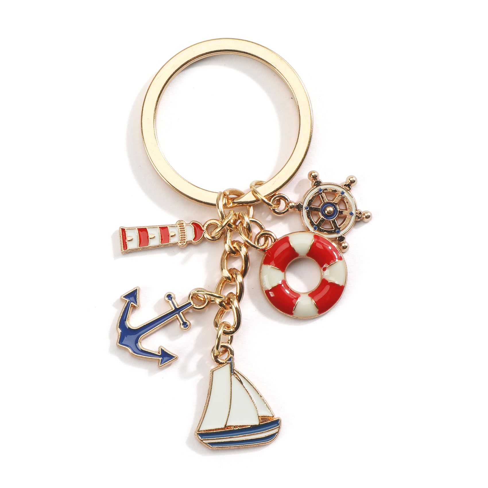 Nautical Keychain Set, Inspirational Gifts for Women, Friendship and Girlfriend Gift Ideas, Cute Travel Accessories, Teacher and Retirement Presents, Unique Birthday Gifts