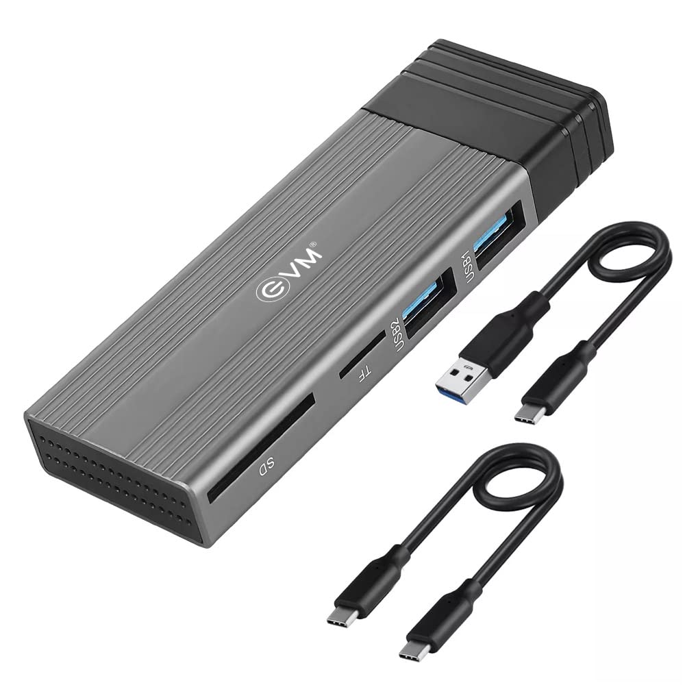 EVM M.2 SSD Enclosure + USB HUB 5 in 1 Docking Station USB 2.0 * 2 + SD/TF Portable Multiport Adapter Type-C Cable 30 Cm SD/Micro SD Card Reader for Computer Laptop Mobile - (EVM-CG-002)-image-20
