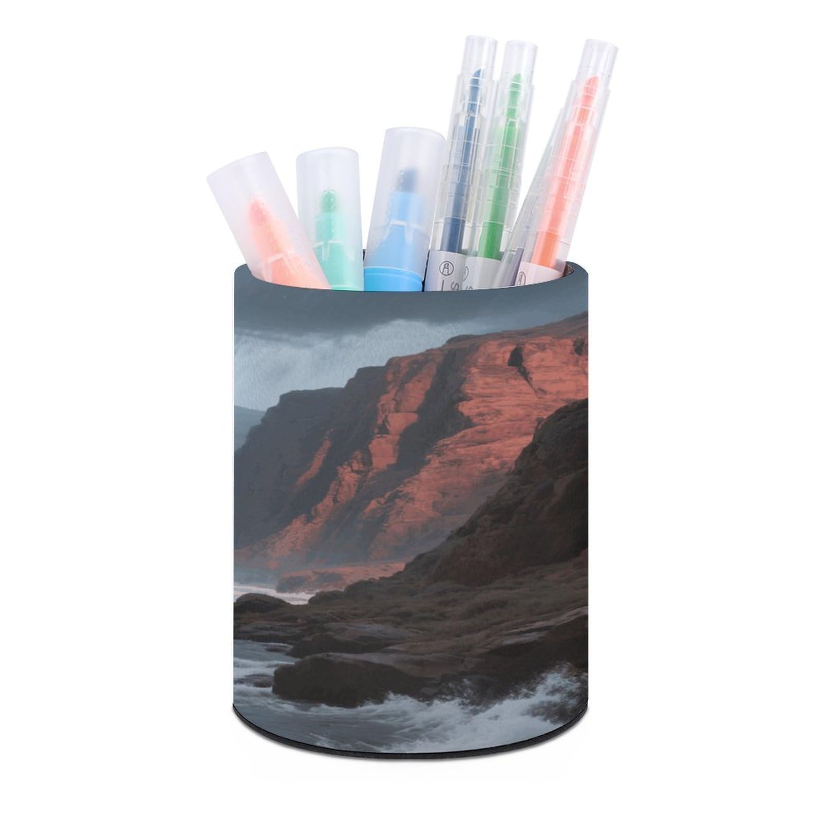 VstaDank Topographic Pen Holder for Desk Makeup Brush Holders Stylish Pen Cup Cute Pencil Cup Round Pencil Holder Decor Brush Scissor Holders for Multifunctional Office Supplies