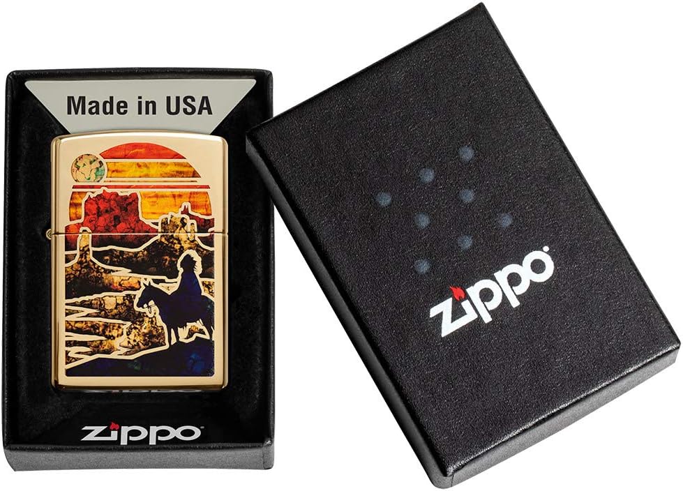 Zippo Zfusion Desert High Polish Brass Pocket Lighter, One Size