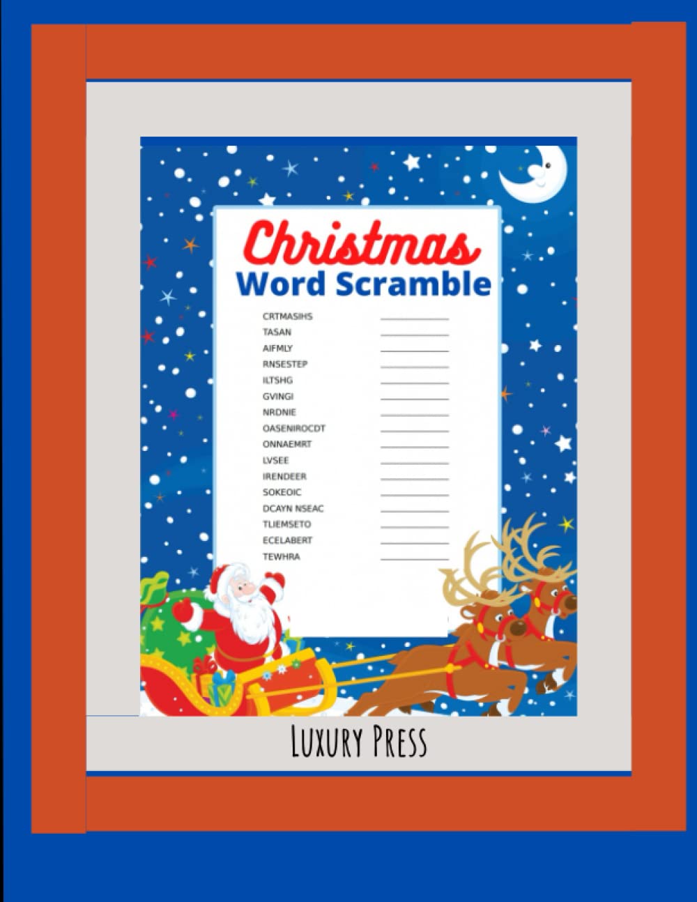 Christmas word scramble: Christmas Word Search Puzzle Book for Adults, Christmas Word Search Book