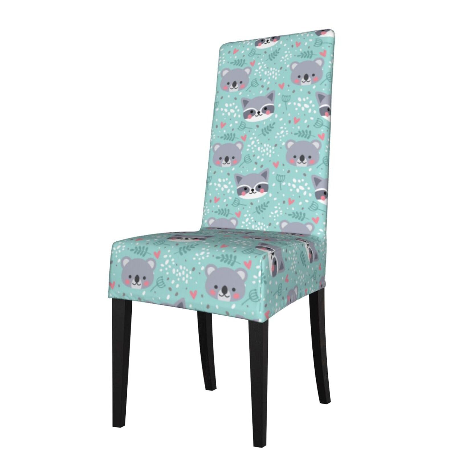 Lkymoh As Picture Raccoon And Koala, Chair Covers Stretch Chair Slipcovers For Dining Room, For Party Pet Protection Universal Fit Soft Polyester