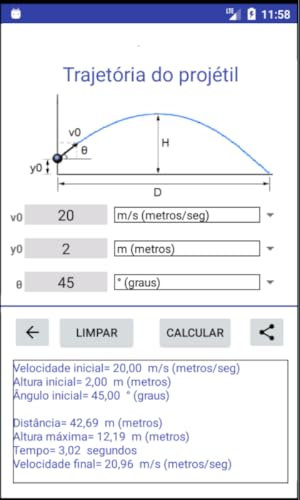 Balística - Projétil - Calculadora
