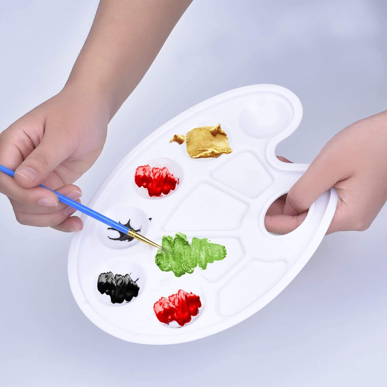 2 PZ VASSOIO da colorare pittura tempera tavolozza fiori pittura