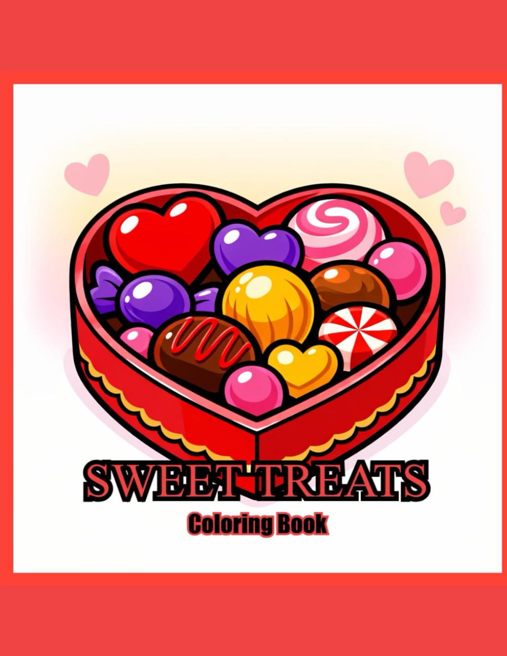 Sweet Treats: Valentine's Day Candy & Chocolate Coloring Book with Bold, Easy Designs