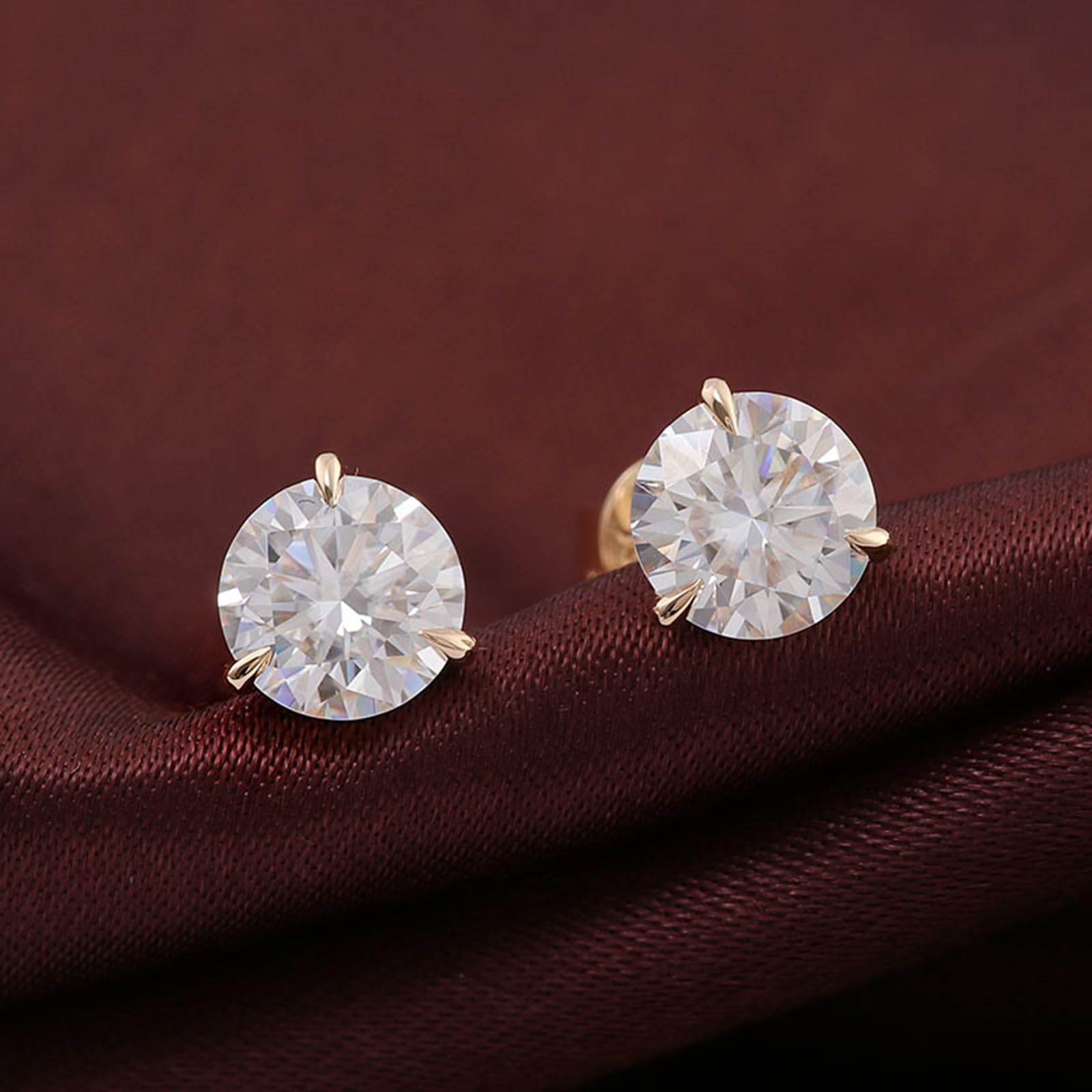 Orecchini Oro 375/585/750 Donna, Orecchini Sposa Eleganti con Moissanite, Gioielli da Matrimonio