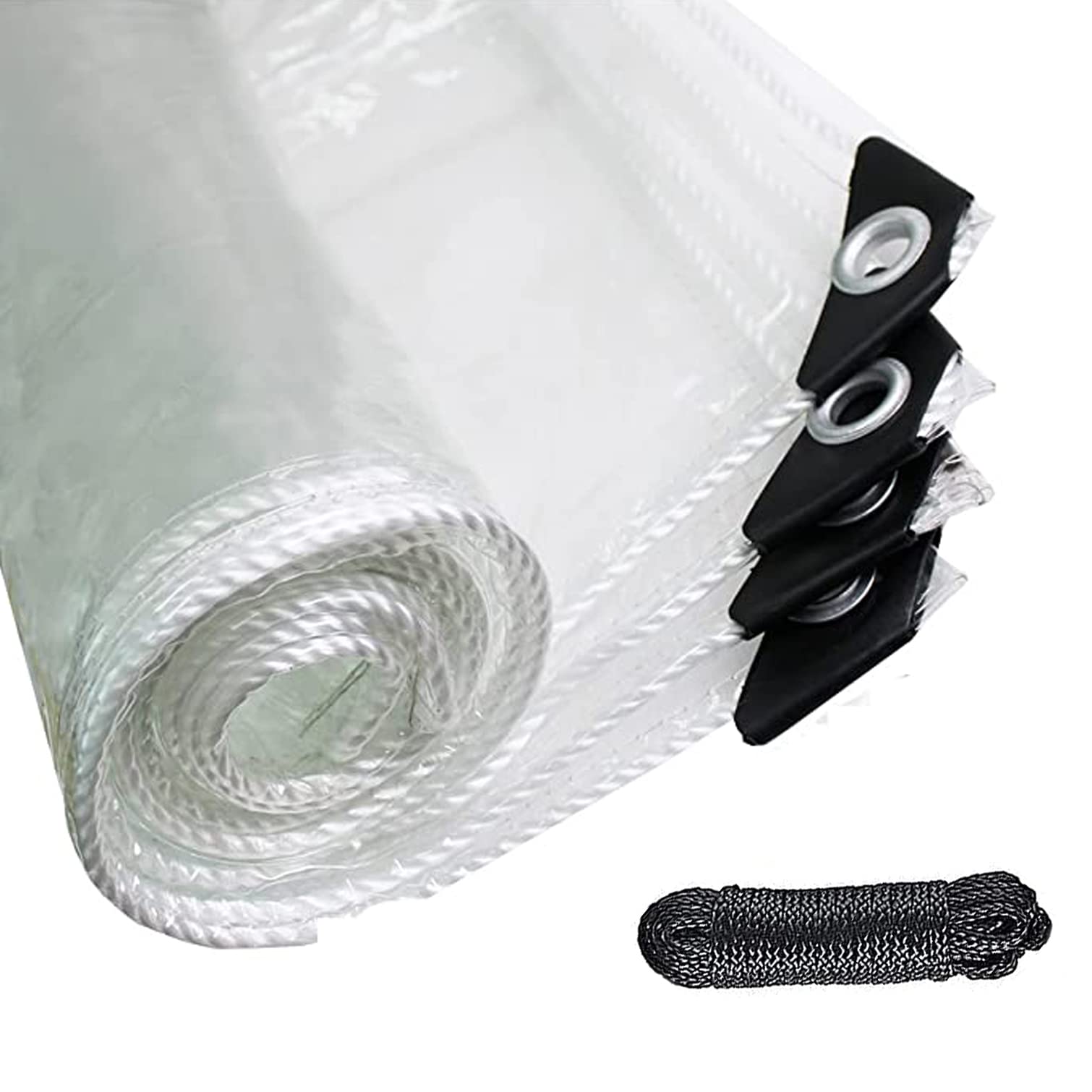 Plane Wasserdichte Transparente,PVC Vordächer Klare Kunststoffplane mit ösen,Faltbare 0.35mm Wetterfeste Abdeckplane,für Gartenmöbel,Pflanzenschutz Regen-Vorhänge,Anpassbar (2x3m(6.6x9.8ft))