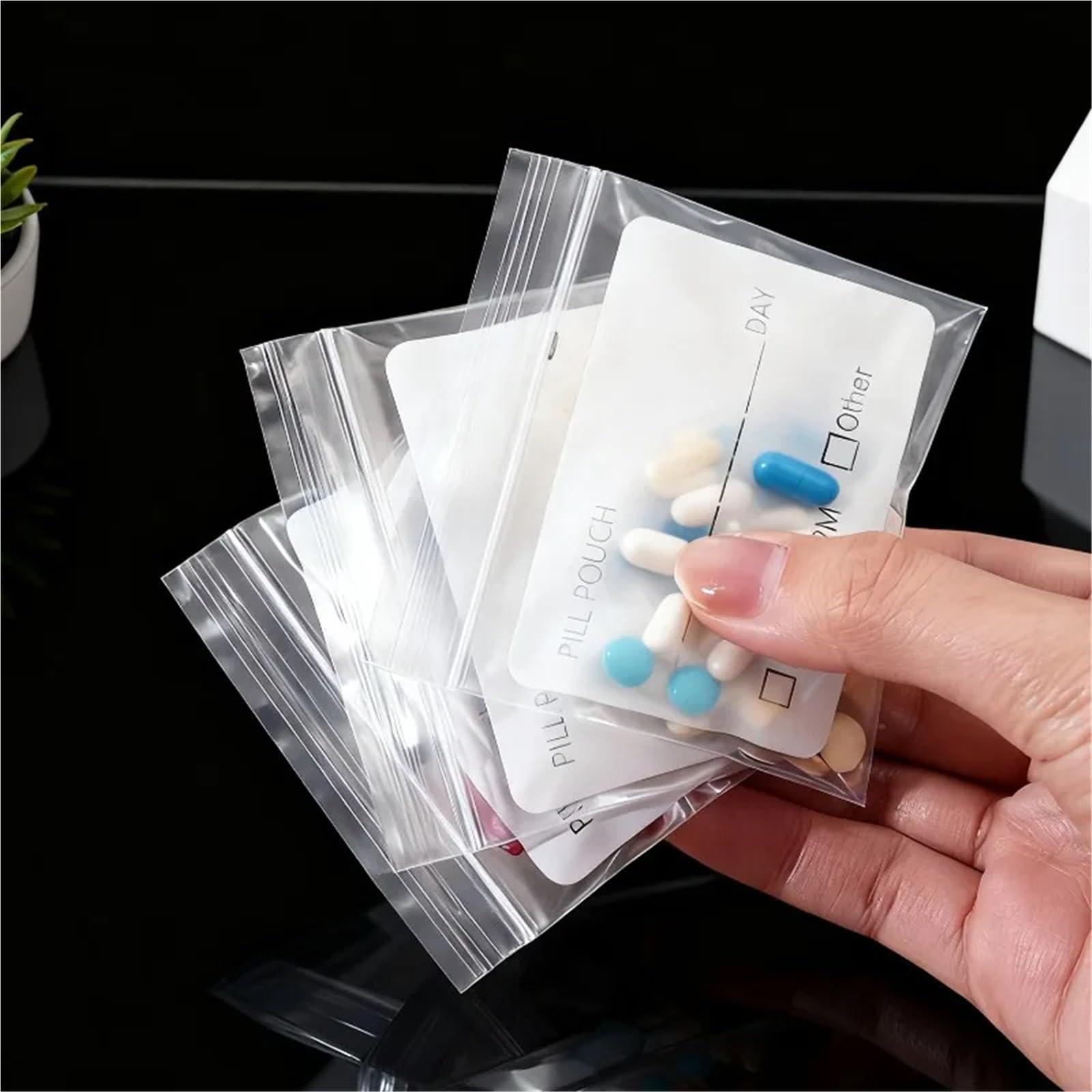 Lot de 500 pochettes réutilisables en polyéthylène de qualité alimentaire avec fermeture éclair - Multi-usage - Anti-fuite - Fermeture rapide - Pour bijoux et maison