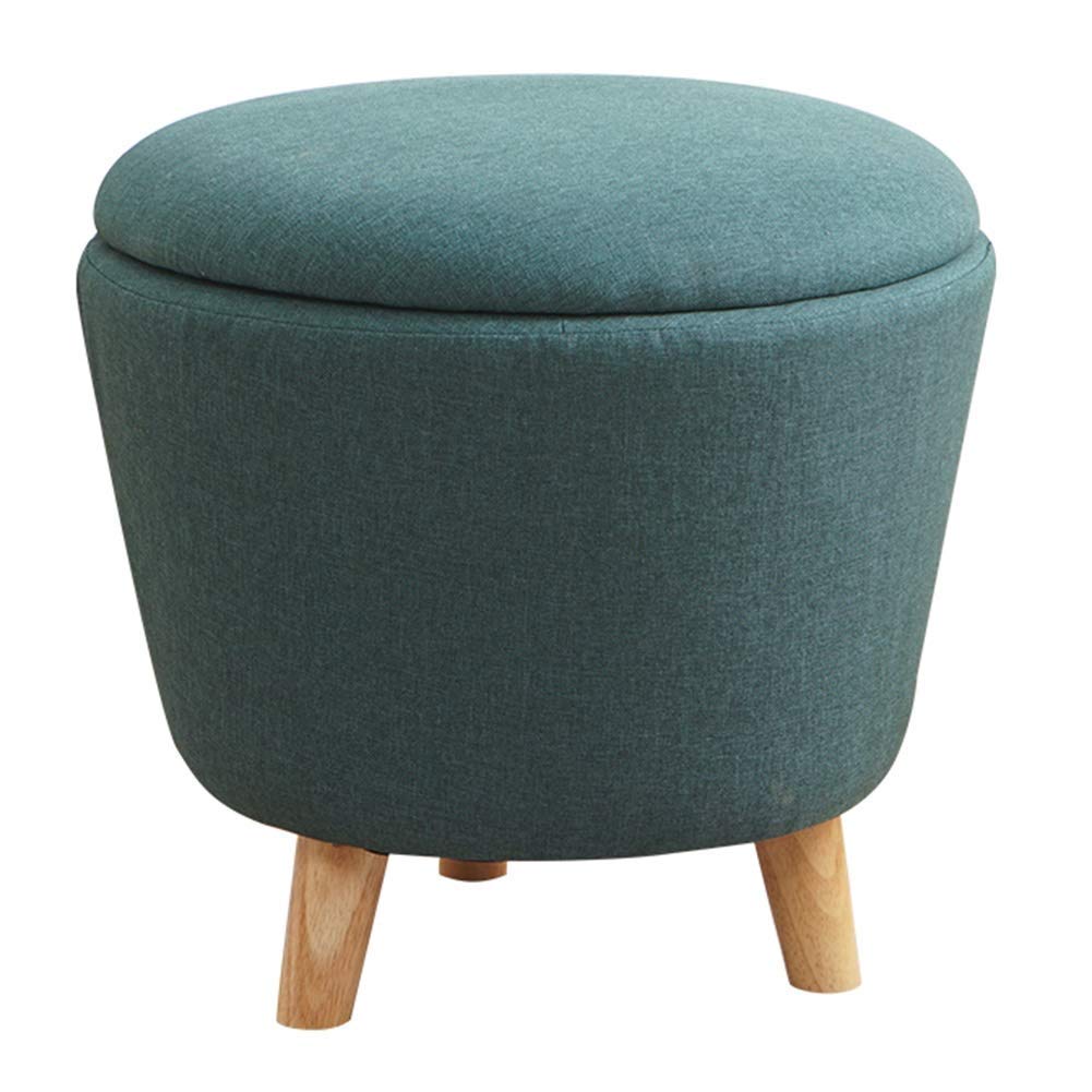Tabouret pour enfants et adultes vert avec coffre pour ranger les jouets
