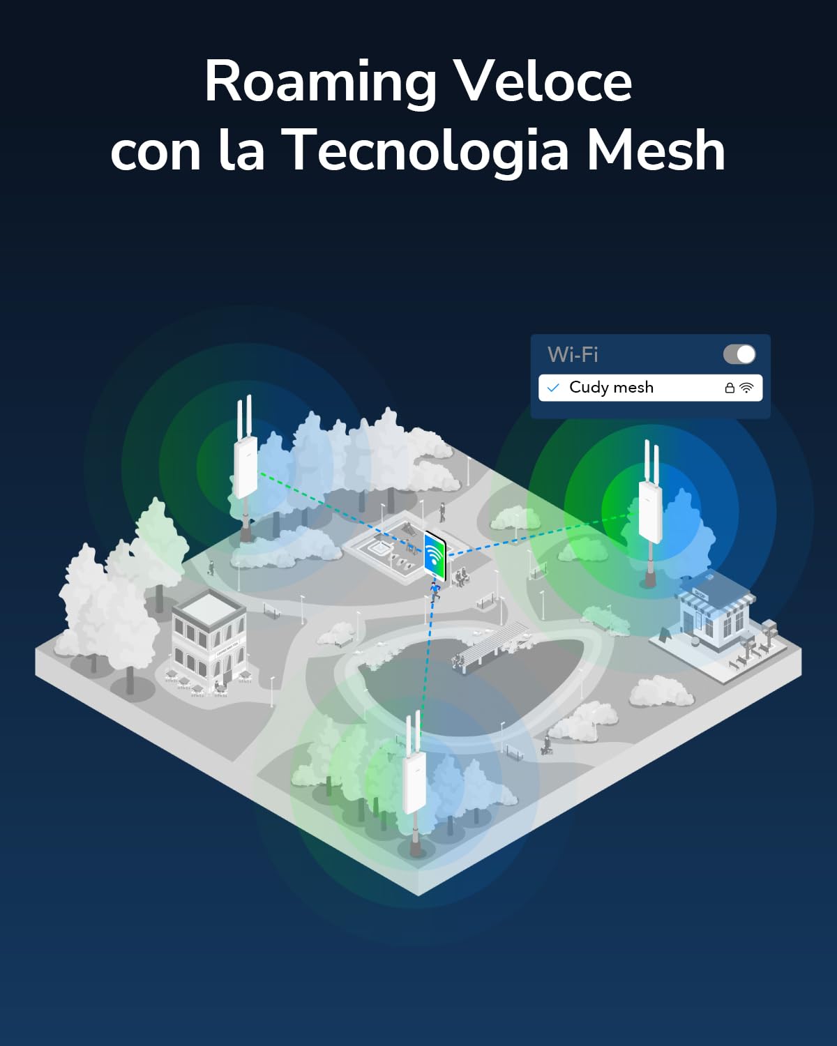 Cudy Punto di accesso WiFi 6 ad alta potenza AX3000 esterno, IP65 resistente alle intemperie, FEM esterne ad alta potenza, porte Gigabit RJ45, supporto PoE passivo 802.3at o 48~57V, protezione contro