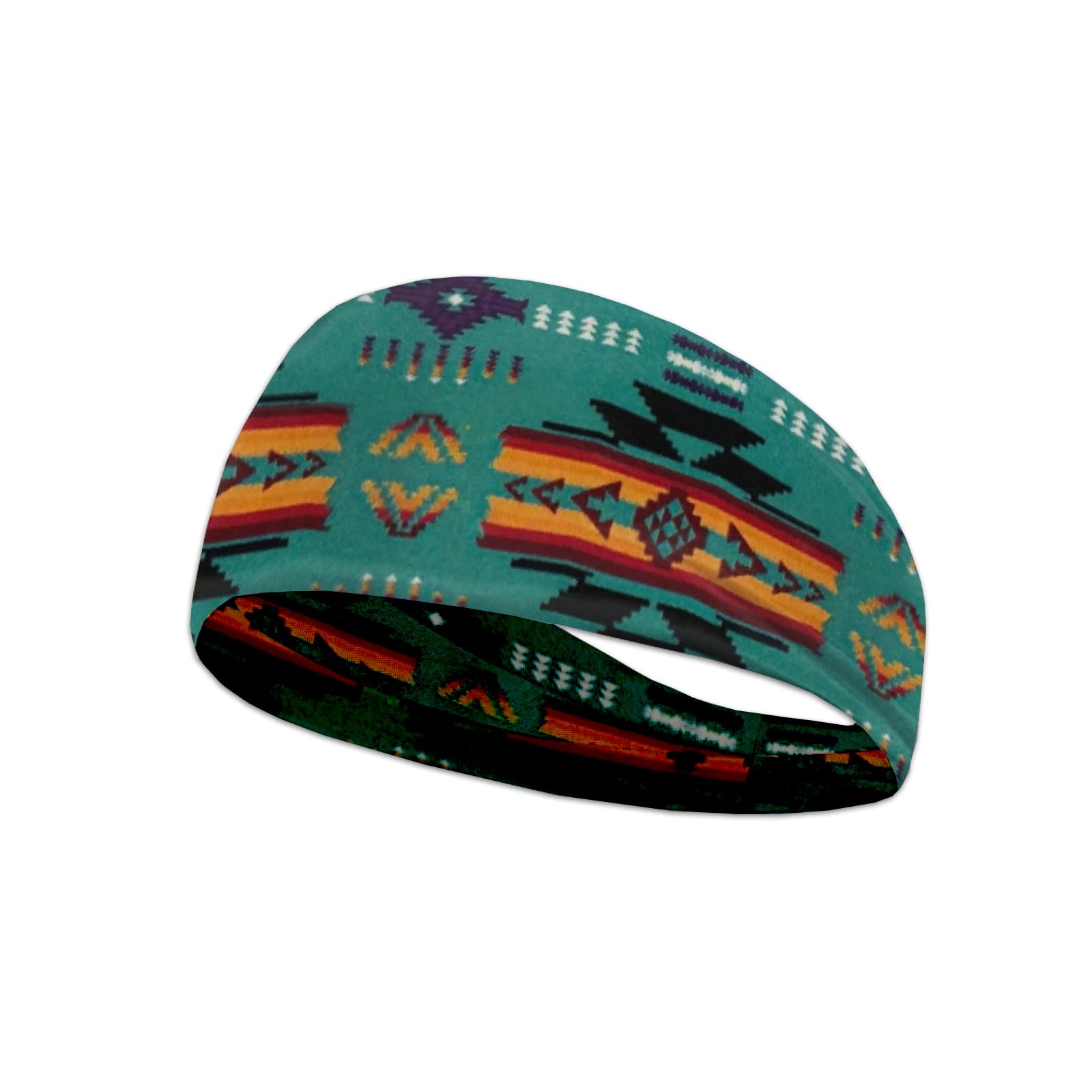 Kuiaobaty Ethnic Tribal Pattern Headbands Men Turquoise Wide Head Sweatband for Sports, Fitness, Workout, Running, Cycling, Hiking and Yoga-image-25