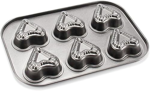 Miniatura 7 de ORFOFE Molde antiadherente antiadherente para magdalenas en forma de corazón, molde para magdalenas de boda, molde para magdalenas, magdalenas de