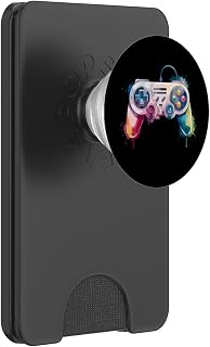 watercolor video gaming controller gamer colorful gamepad PopSockets PopWallet for MagSafe