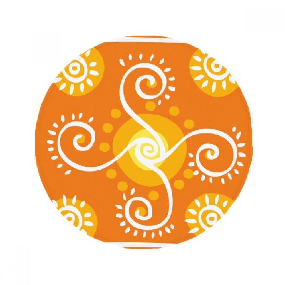 Tapis rond orange Mexique 50cm, l'idée cadeau idéale pour un intérieur ethnique