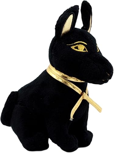 Miniatura 3 de Ebros Gift Pequeño perro de Anubis egipcio antiguo de oro negro sentado figura suave Dios del más allá Anpu Chacal coleccionable 6 pulgadas H