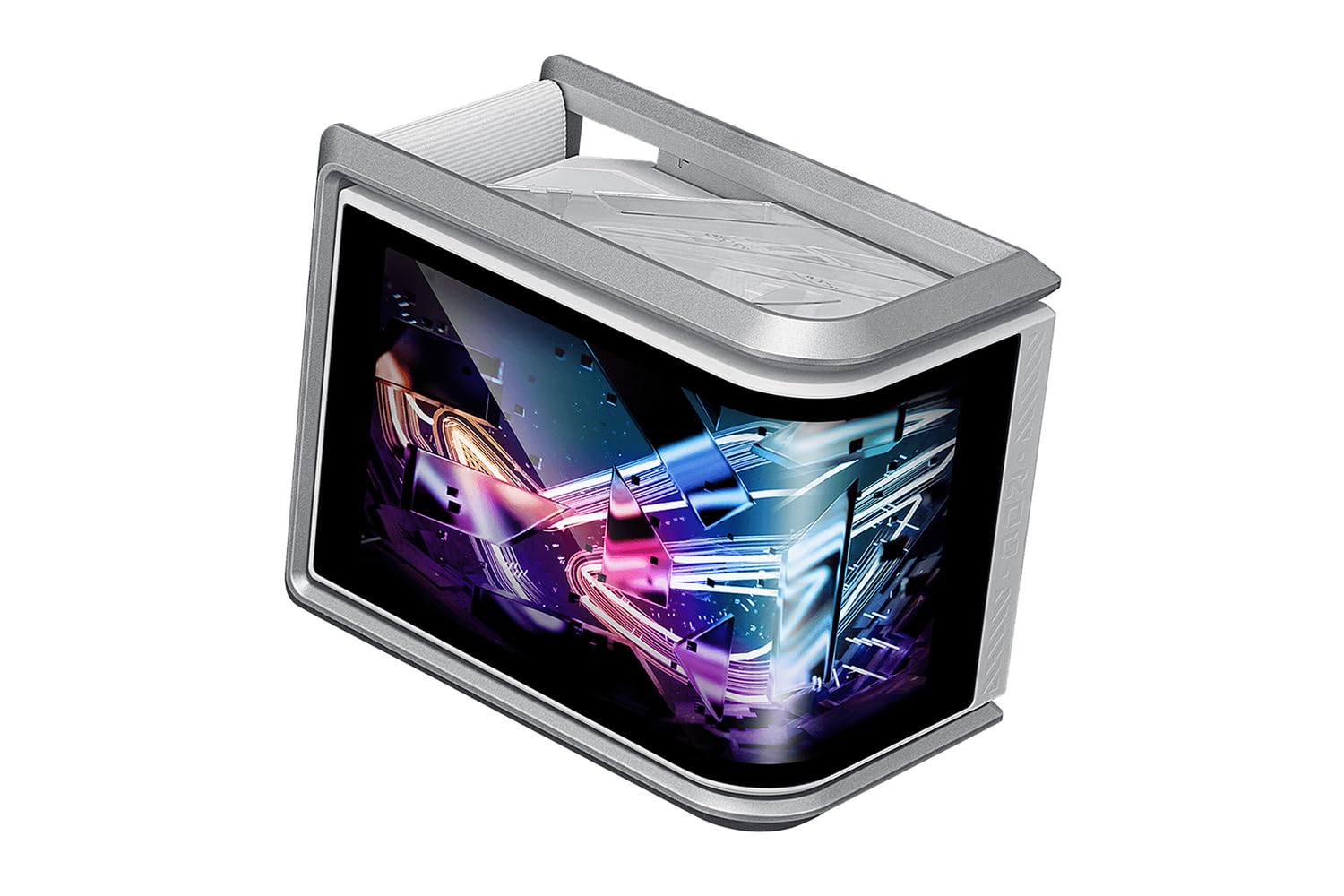 ASUS ROG RYUO IV 360 ARGB WHT, Dissipatore a Liquido con Schermo Curvo 2K AMOLED da 6,67" per Effetti 3D, Tubi da 400mm, Ventole ARGB, Compatibile con Intel LGA 1851 e 1700 e AMD AM5 e AM4, Bianco