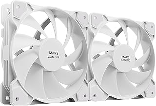 Mars Gaming MF-PROX2, Kit 2 x Fans 120 mm, Anti-Vibration System, Ultra-Quiet, Double Connection 3PIN + 4PIN, White