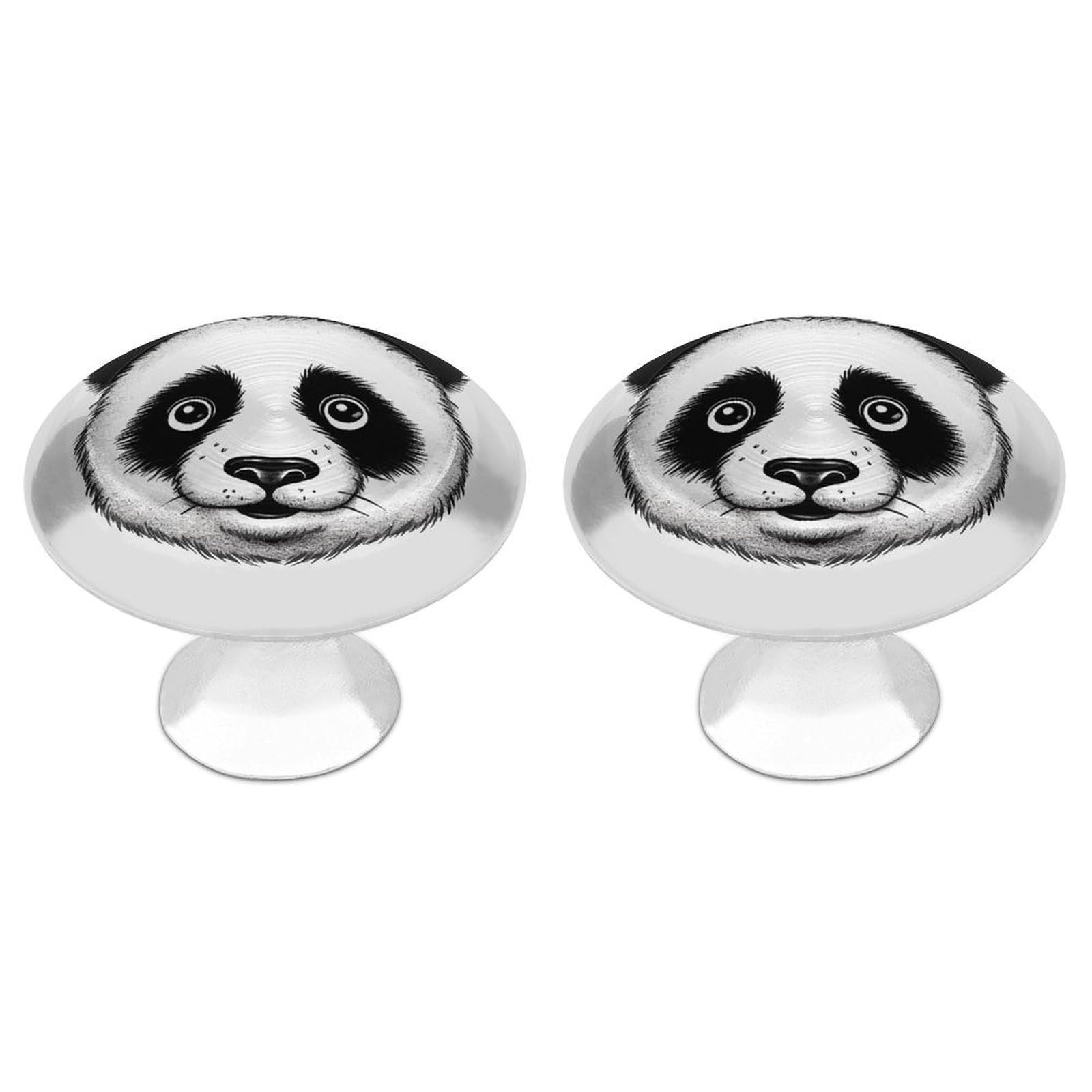 Fekiloot Style Anime Panda Face Cabinet Knob Kitchen Drawer Knob Stainless Steel Round Drawer Pulls Modern Cabinet Hardware Vintage Dresser Drawer For Kitchen Bathroom Closet Dresser Cabinets