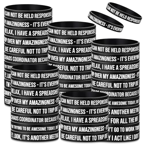 Huquary 50 Pcs Christmas Funny Sarcastic Bracelets for Adults Coworkers